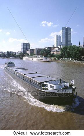 Barge, BOAT, EUROPE, Frankfurt, FRANKFURT-AM-MAIN View Large Photo Image Stock Image - Barge, BOAT, EUROPE, Frankfurt, FRANKFURT-AM-MAIN. Fotosearch