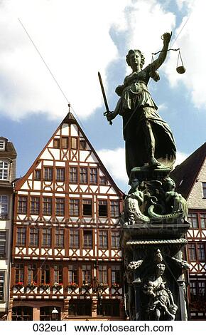 Stock Image - BUILDING, FOUNTAIN, FIGURE, EUROPE, ARCHITECTURE. Fotosearch