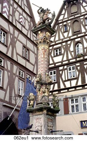 Stock Image - BUILDINGS, EUROPE, Decorated, Column, ARCHITECTURE. Fotosearch
