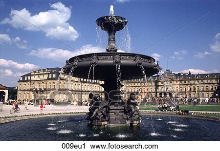 Stock Image - CASTLE, COLUMN, DECORATION, EUROPE, Fountain. Fotosearch