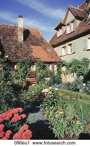 DOMESTIC, EUROPE, FLOWERS, Garden View Large Photo Image Stock Image - DOMESTIC, EUROPE, FLOWERS, Garden. Fotosearch