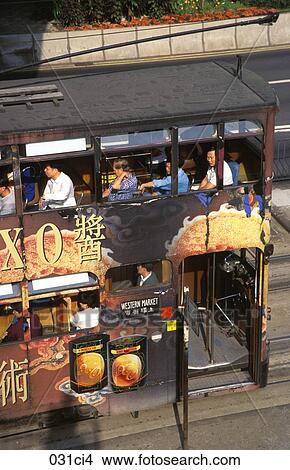 Picture - CHINA, Double, Decker, Close, ASIA. Fotosearch