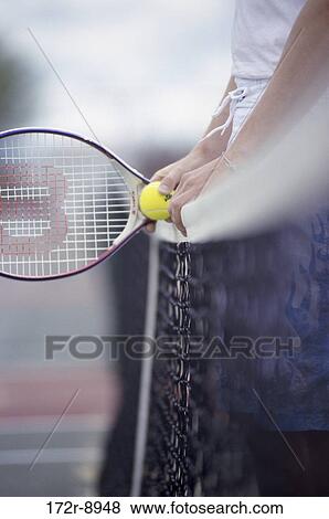 ball, tennis racket, tennis, standing, confrontation, racket, net View Large Photo Image Stock Photo - ball, tennis racket, tennis, standing, confrontation, racket, net. Fotosearch