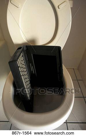 computer, laptop, junk, toilet, flush, flushing View Large Photo Image Picture - computer, laptop, junk, toilet, flush, flushing. Fotosearch