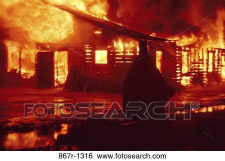 Stock Photograph - fire, defeat, violence, destruction, Fire services. Fotosearch