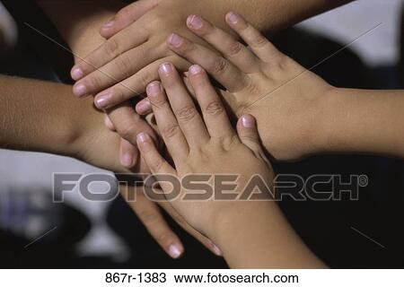 hands, body parts, children, team, Caucasian, kids View Large Photo Image Stock Image - hands, body parts, children, team, Caucasian, kids. Fotosearch