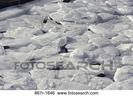Stock Photograph - ice, winter, broken, cold, nature, cracked. Fotosearch