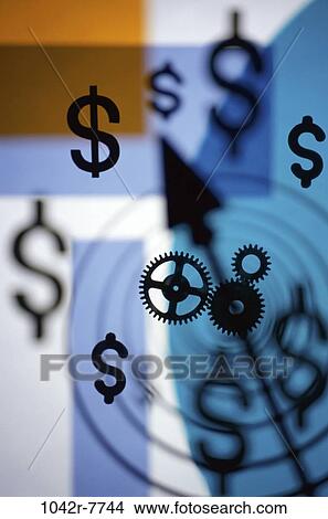 money, gears, finance, dollar, arrow, symbols, shapes View Large Photo Image Picture - money, gears, finance, dollar, arrow, symbols, shapes. Fotosearch