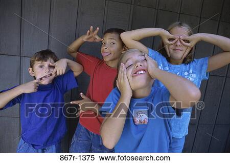 multiethnic, people, faces, playful, outdoors, children View Large Photo Image Stock Photography - multiethnic, people, faces, playful, outdoors, children. Fotosearch