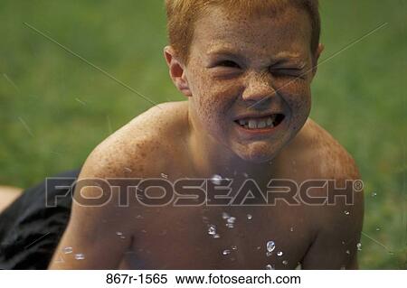 Stock Photography - people, playing, splash, boy, outdoors, splashing. Fotosearch