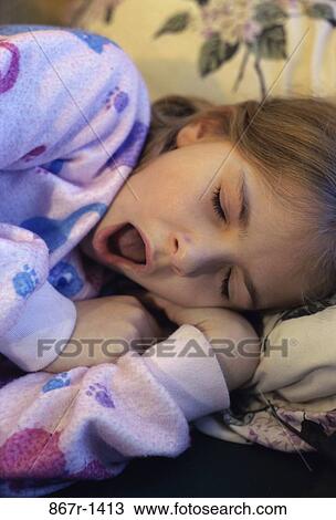 people, sleeping, bed, girl, child, brunette, yawning View Large Photo Image Stock Image - people, sleeping, bed, girl, child, brunette, yawning. Fotosearch