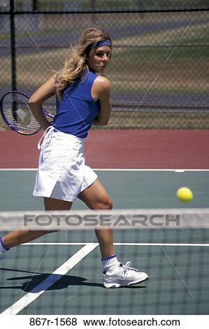 people, woman, tennis, sports, tennis court, blond View Large Photo Image Stock Photo - people, woman, tennis, sports, tennis court, blond. Fotosearch