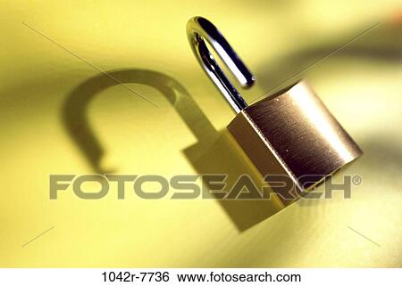 Stock Photograph - shadow, open, tool, still life, metal, lock. Fotosearch