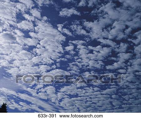 Stock Image - sky, clouds, pattern, puffy, nature, atmosphere. Fotosearch