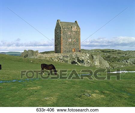 Smailholm Tower, Scotland View Large Photo Image Stock Photograph - Smailholm Tower, Scotland. Fotosearch