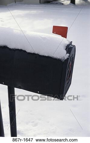 snow, industry, mailbox, winter, flag, covered View Large Photo Image Stock Photo - snow, industry, mailbox, winter, flag, covered. Fotosearch