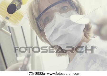 woman, dentist, mask, health, goggles, looking View Large Photo Image Stock Image - woman, dentist, mask, health, goggles, looking. Fotosearch