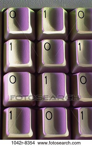 Picture - binary, computer, components, parts, keypad, binary code, Computer elements. Fotosearch
