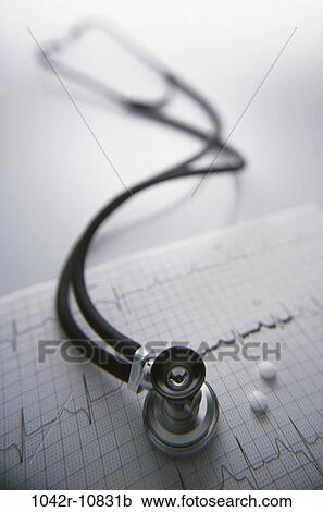blur, stethoscope, electrocardiogram, health, still life, black and white View Large Photo Image Stock Image - blur, stethoscope, electrocardiogram, health, still life, black and white. Fotosearch