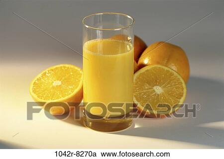 Stock Image - glass, sliced, fruits, beverages, non alcoholic, food, juice. Fotosearch