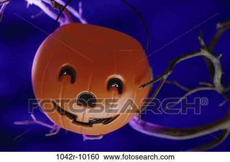 Stock Image - Halloween, branches, still life, holiday, jack-o-lantern, Holiday Halloween. Fotosearch