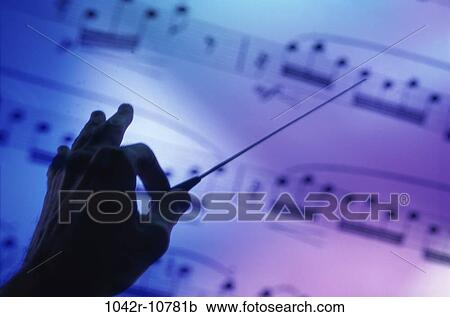 Stock Image - hand, music, silhouette, arts, notes, still life. Fotosearch