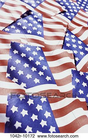 Stock Image - Holidays various, Americana, USA, background, flags, American. Fotosearch