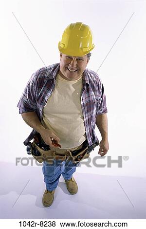 Stock Photo - industry, construction, tool, worker, Middle-aged, trade. Fotosearch