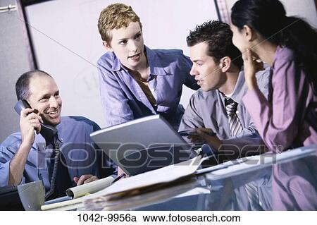 meeting, group, multiethnic, telephone, coworkers, talking, computer View Large Photo Image Stock Image - meeting, group, multiethnic, telephone, coworkers, talking, computer. Fotosearch