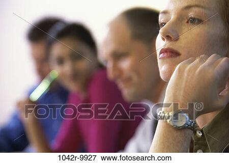 meeting, indoors, seminar, Caucasian, casual dress, businesspeople, young adult View Large Photo Image Stock Photo - meeting, indoors, seminar, Caucasian, casual dress, businesspeople, young adult. Fotosearch