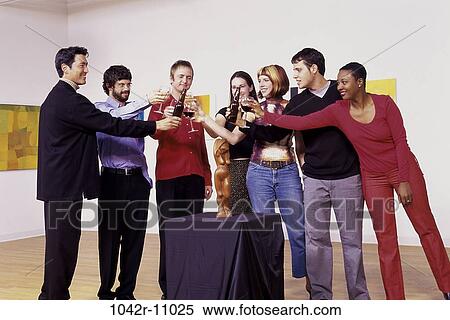 multiethnic, people, toasting, sculpture, arts, friends, celebrating View Large Photo Image Stock Photography - multiethnic, people, toasting, sculpture, arts, friends, celebrating. Fotosearch