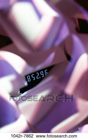 Stock Image - paper, calculator, hidden, business, chaotic, business still life, still life. Fotosearch