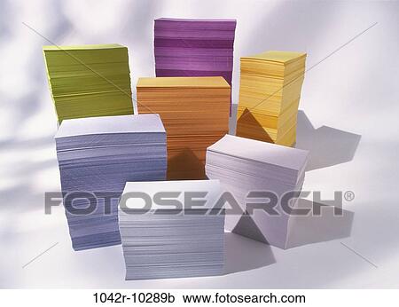 Stock Image - , paper, choices, business, still life, stacks. Fotosearch