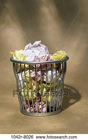 paper, still life, trash, crumpled, trashcan, wad, waded View Large Photo Image Stock Photograph - paper, still life, trash, crumpled, trashcan, wad, waded. Fotosearch