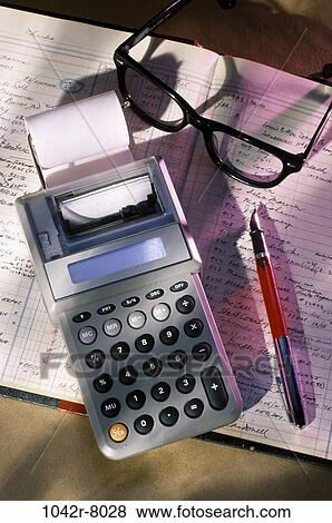 pen, calculator, ledger, eyeglasses, finance, still life, personal finance View Large Photo Image Stock Photo - pen, calculator, ledger, eyeglasses, finance, still life, personal finance. Fotosearch