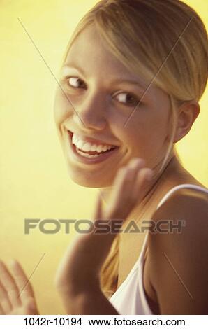 people, blond, indoors, teenager, female, headshot View Large Photo Image Picture - people, blond, indoors, teenager, female, headshot. Fotosearch
