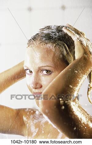 people, hair, shower, washing, wash, indoors View Large Photo Image Stock Image - people, hair, shower, washing, wash, indoors. Fotosearch