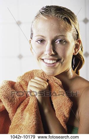 people, towel, blond, bath, dry, indoors View Large Photo Image Stock Photo - people, towel, blond, bath, dry, indoors. Fotosearch