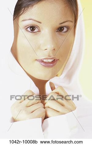 people, woman, Hispanic, scarf, brunette, indoors, headshot View Large Photo Image Stock Image - people, woman, Hispanic, scarf, brunette, indoors, headshot. Fotosearch