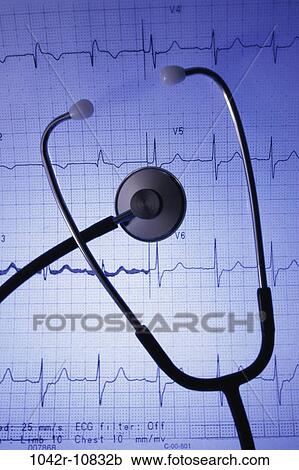 stethoscope, electrocardiogram, health, still life, medical, electrocardiograph View Large Photo Image Stock Image - stethoscope, electrocardiogram, health, still life, medical, electrocardiograph. Fotosearch