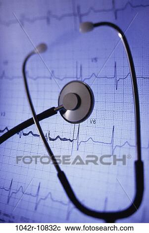 stethoscope, electrocardiogram, health, still life, medical, electrocardiograph View Large Photo Image Stock Image - stethoscope, electrocardiogram, health, still life, medical, electrocardiograph. Fotosearch