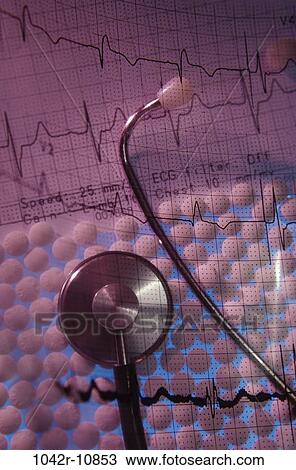 stethoscope, electrocardiogram, health, still life, medical, pills View Large Photo Image Stock Image - stethoscope, electrocardiogram, health, still life, medical, pills. Fotosearch