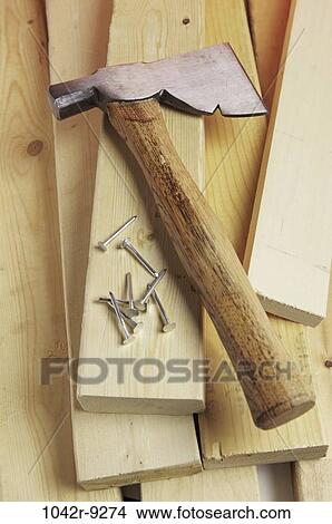 tools, hammer, ax, wood, nails, materials, planks View Large Photo Image Picture - tools, hammer, ax, wood, nails, materials, planks. Fotosearch