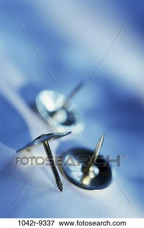 Stock Photo - tools, still life, sharp, tacks, thumbtacks, thumb tacks, Still lifes various. Fotosearch