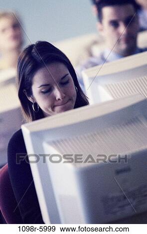 classroom, concentrating, computers, education, learning, college, students View Large Photo Image Stock Photo - classroom, concentrating, computers, education, learning, college, students. Fotosearch