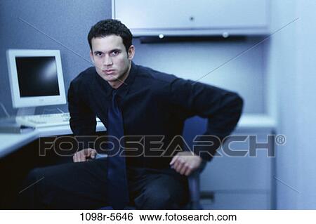 Stock Photograph - desk, computer, business, businessman, indoors, desktop. Fotosearch