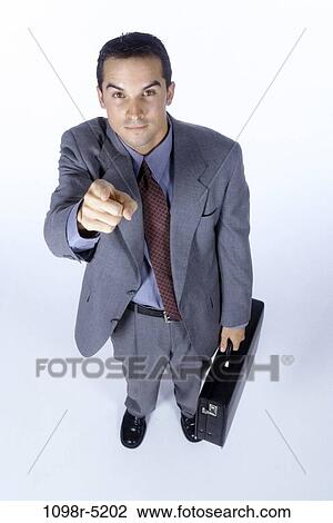 Stock Image - hand, briefcase, accusing, pointing, business, point. Fotosearch