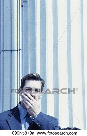 hand, covering, mouth, business, outdoors, surprise View Large Photo Image Stock Image - hand, covering, mouth, business, outdoors, surprise. Fotosearch