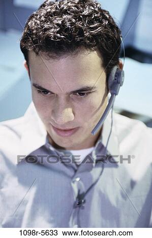 headset, business, brunette, casual, businessman, customer service View Large Photo Image Stock Image - headset, business, brunette, casual, businessman, customer service. Fotosearch