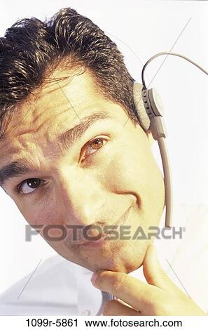headset, telephone, Hispanic, phone, business, contemplating View Large Photo Image Stock Image - headset, telephone, Hispanic, phone, business, contemplating. Fotosearch